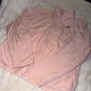 Adidas Soft Pink Mesh Fabric Windbreaker Jacket
